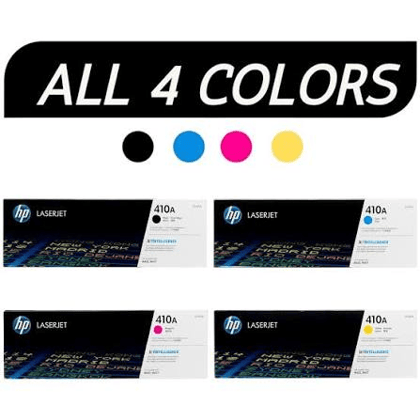 HP 410A Original LaserJet Toner Cartridge Combo Pack (CF410A/CF411A/CF412A/CF413A) Printer For Color LaserJet Pro M452, M377dw, M477