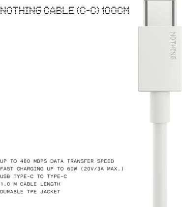 Nothing USB Type C Cable 60 W 1 m TPE Jacket C270 NEW