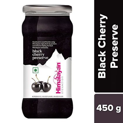 Himalayan Elevation Black Cherry Preserve - No Preservatives, No Added Colours & Flavours, 450 g