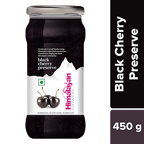 Himalayan Elevation Black Cherry Preserve - No Preservatives, No Added Colours & Flavours, 450 g