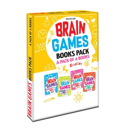 Brain Games 4 books Pack for Age 3 - 8 years - Puzzles to Keep Your Mind Sharp, 352 Pages [Paperback] Dreamland Publications