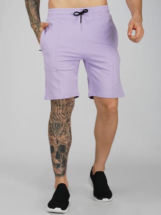 Lilac Plain Shorts-Lilac / S