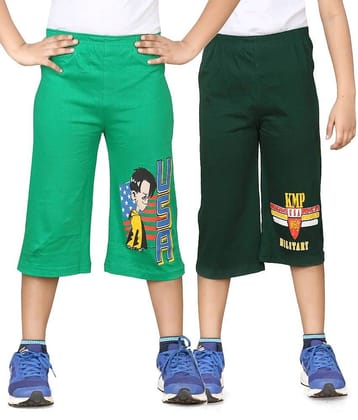 Dongli Pack of 2 Cotton Three-Fourth For Boys ( Green )