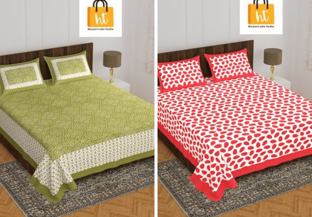 2201-Hometrade India- Standard Double Size (90*100 in )-Combo Double Bedsheet