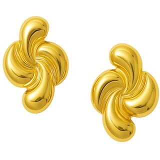 Kimti 18K Gold Plated Vintage Couture Flower Earrings