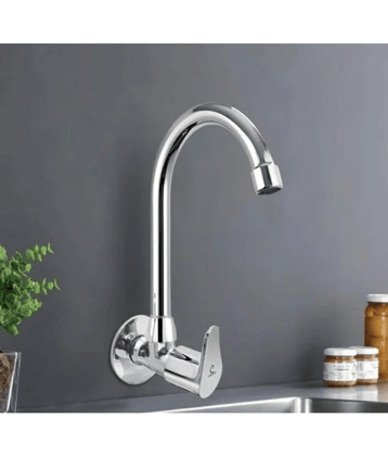 Bathfax Torremo Zinc Wall Mount Sink Tap for Kitchen Steel Bathroom Tap (Bib Cock)