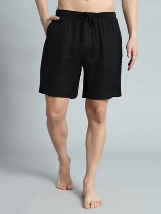 OWO THE LABEL Men’s Organic Linen Boxer Shorts – Timeless Comfort in Black-S