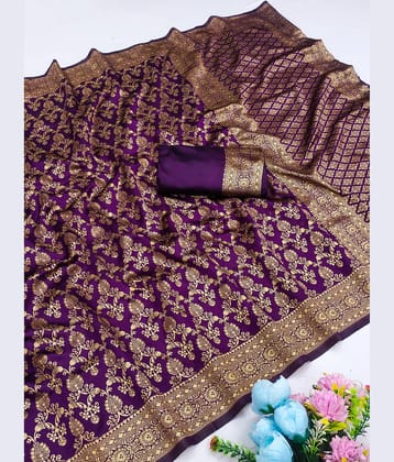 HEMA SILK MILLS Silk Printed Regular Saree With Unstitched Blouse Piece ( Wine )