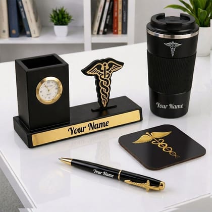 Personalized Doctor Appreciation Gift Set with Desk Organizer
