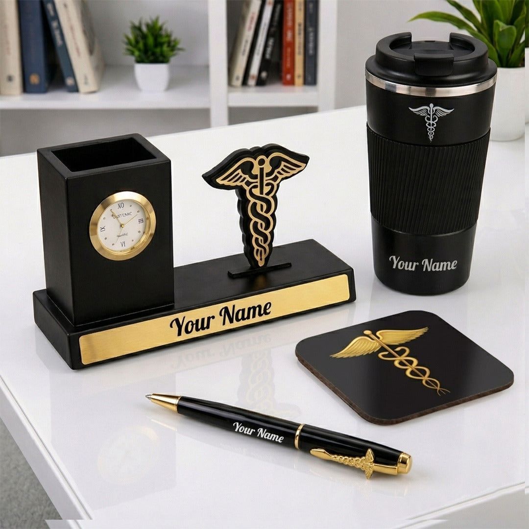 Personalized Doctor Appreciation Gift Set with Desk Organizer