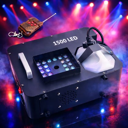SPARKWORLD Remote Control 1500w Rgb Led Fog Smoke Machine for Parties | Colour: 1500w(With LED)