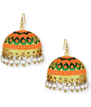 Spargz Fashionable Enamel Gold Plated Jhumki Earring For Women