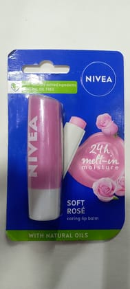 Nivea 24 h melt in moisture soft rose caring lip balm 5g