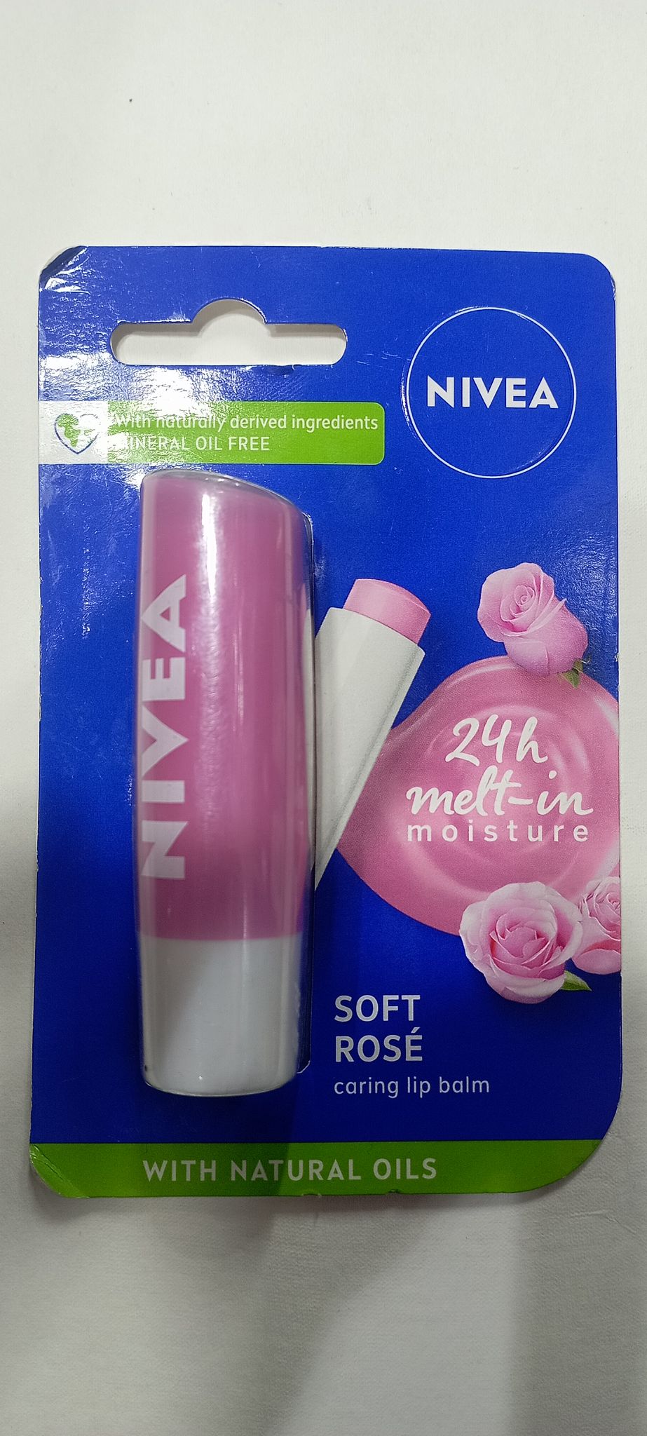 Nivea 24 h melt in moisture soft rose caring lip balm 5g