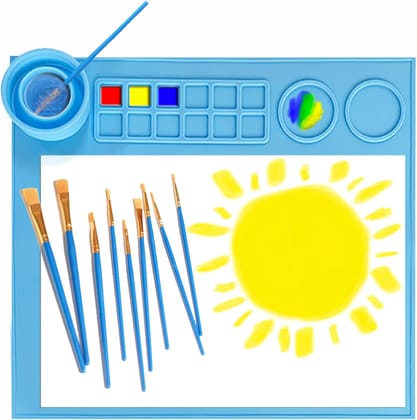 Silicone Painting Mat for Kids Mess Free for Crafts-peach