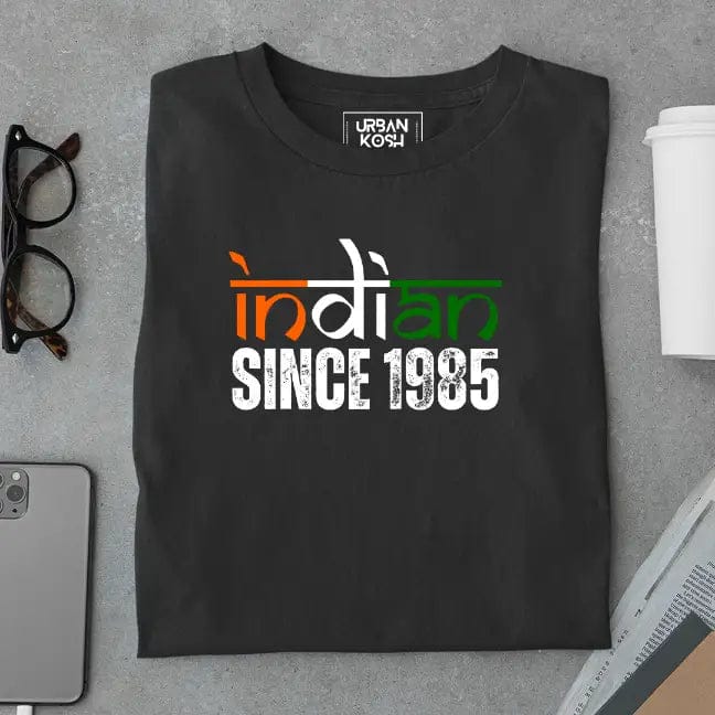 Indian Since 1985 Republic Day Special Premium Unisex Birthday T-shirt-Black / S