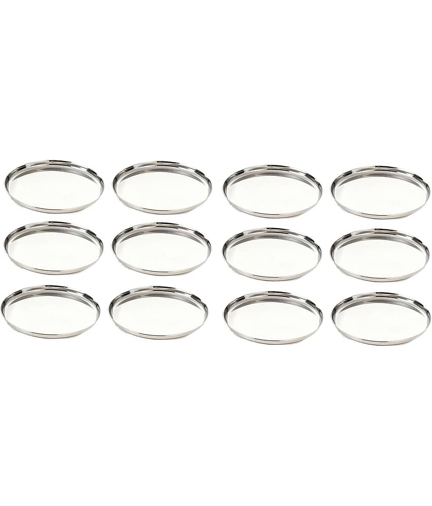 Neelam 12 Pcs Stainless Steel Steel Half Plate