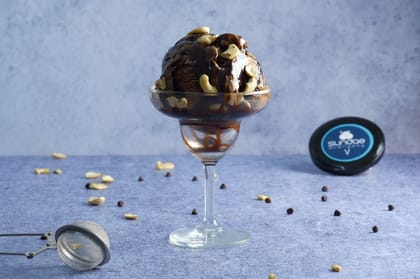 Nutty chocolate sundae