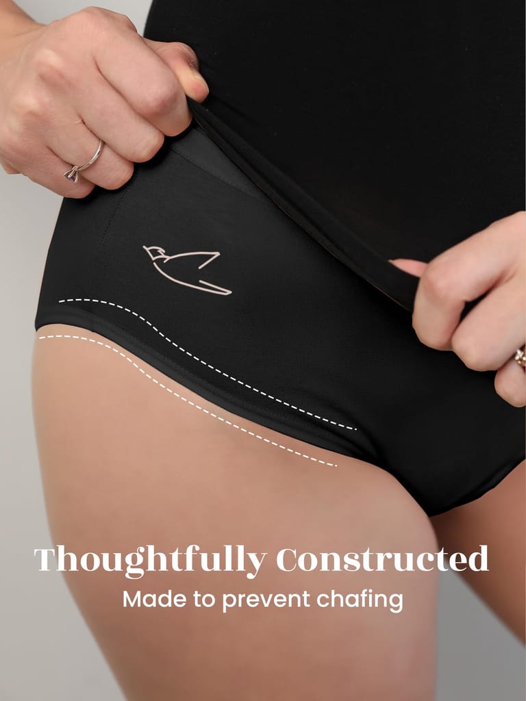 Freecultr Women’s Stretchable Cotton Hipster Panties – Breathable, Soft Briefs with Full Coverage | Everyday Underwear for Comfort & Fit | Women Innerwear Pack of 3 Black,Red,Nude