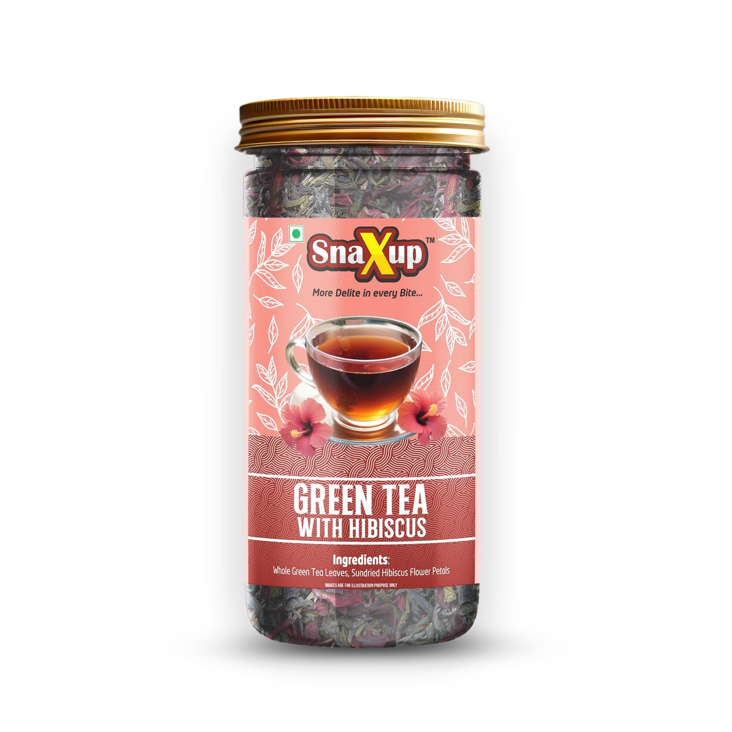 SnaXup Green Tea With Hibiscus Tea 80Gm