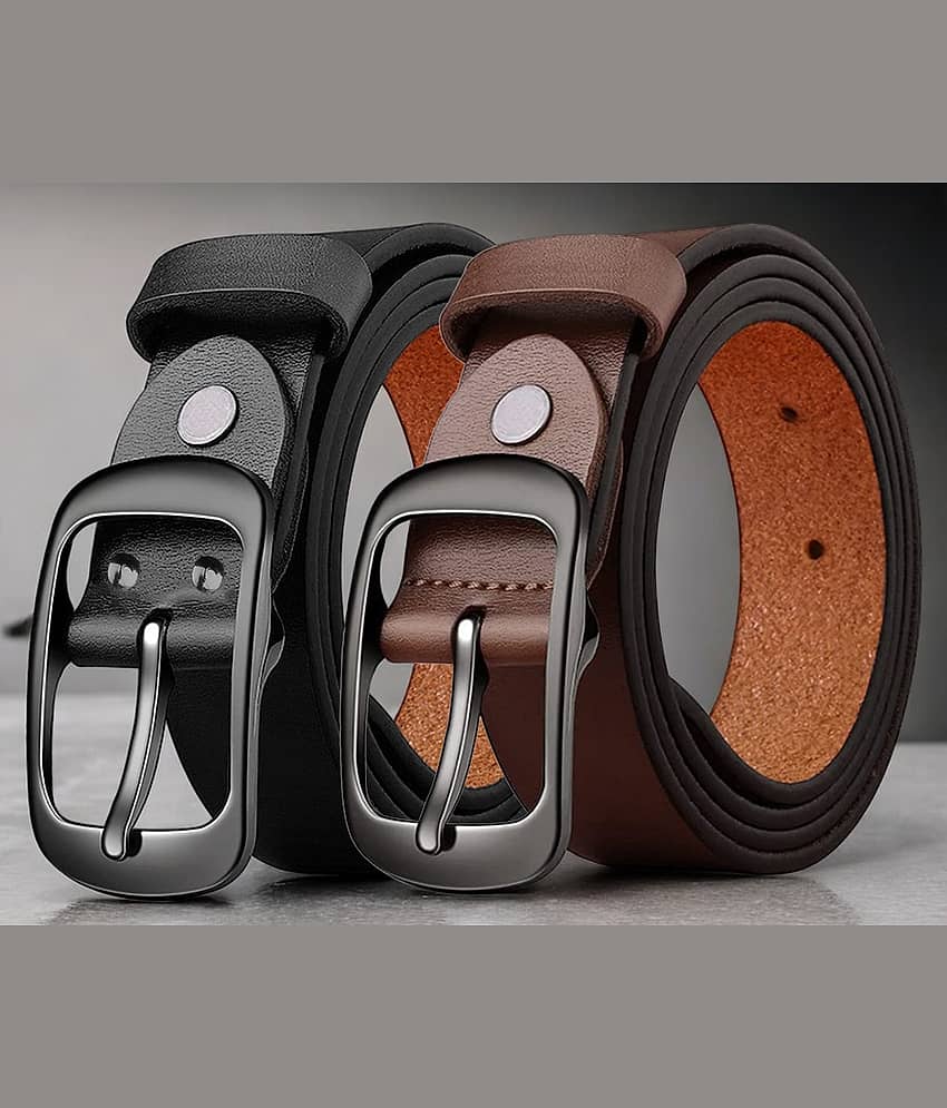 Loopa - Multi Leather Men's Formal Belt ( Pack of 2 )