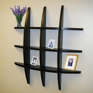 Onlinecrafts Wooden Wall Shelf Wooden Wall Shelf (Number Of Shelves - 1, Black)