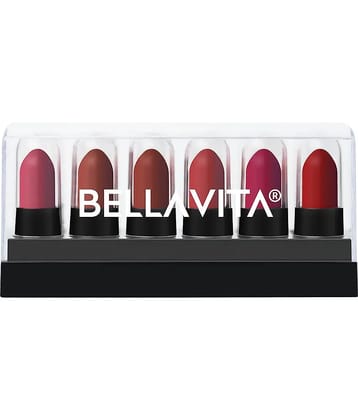 BELLAVITA POUT POPS A Dozen Kisses Set of 12 Mini Bullet Lipsticks Bellamood Rich Texture Long-Lasting FDA-Approved USA Formula Lip Makeup 16.8g