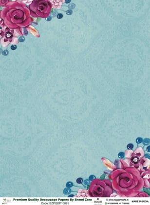 Brand Zero Premium Quality Decoupage Paper Pack of Two - Design Code: BZPQDP10091