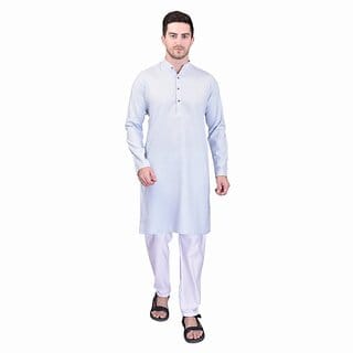 PrintCultr Men Kurta and Pyjama Set (Grey)