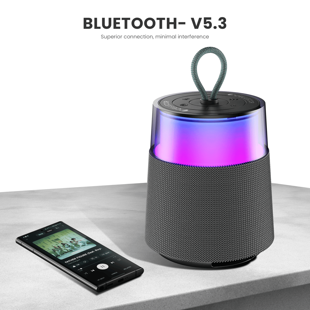 Cellecor CLB-80 BOOM | 10 Hr Playtime | BT-v5.3 | 2600mAH | Water Resistant 10 W Bluetooth Speaker- Black