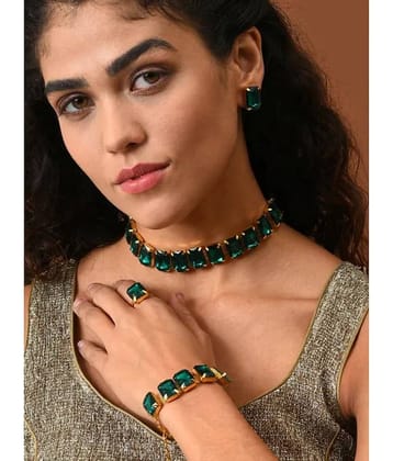 Sunhari Jewels Green Alloy Necklace Set ( Pack of 1 )