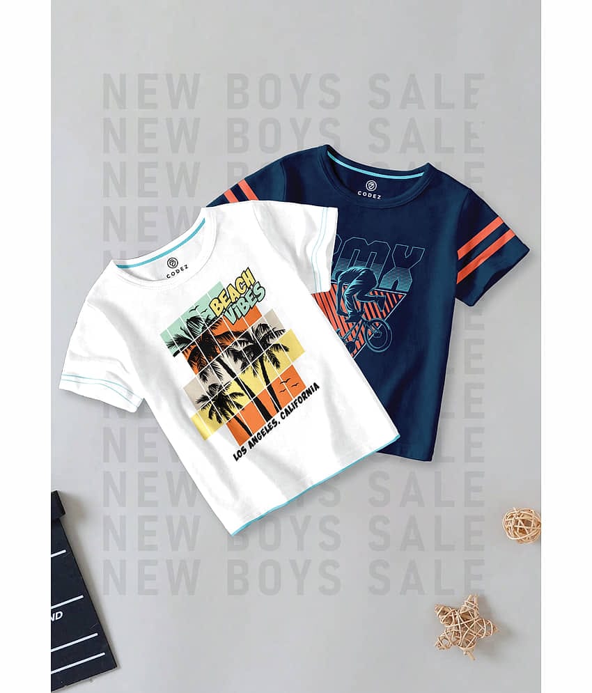 CODEZ Pack of 3 Boys Cotton Blend T-Shirt ( Multi Color )
