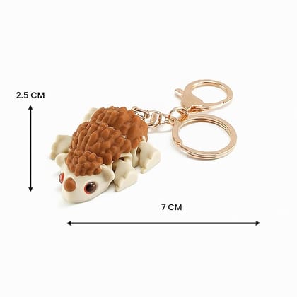 Vinglits Wild Beasts 3D Printed Keychains – Articulated Animal Toys, Pocket-Friendly Keyrings, Stress Relief Desk Toys for Kids & Adults, Collectible Accessories (Hoppy - The HedgeDog)