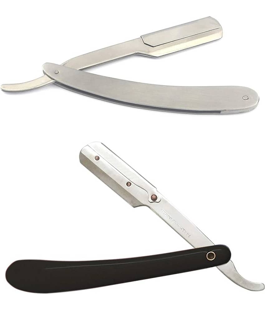 Verceys Professional 100% Stainless Steel Straight Edge 2 Barber Razor Straight Razor 2 Pack of 2