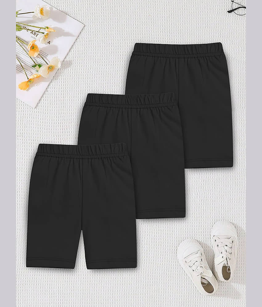 Trampoline Pack of 3 Girls Cotton Shorts ( Black )