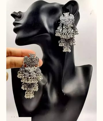Samridhi DC Silver Jhumki Earrings ( Pack of 1 )
