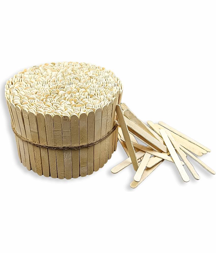 5.5 inch Wooden Ice Cream Sticks- Ice Cream Sticks for Kids, Popsicle Sticks for DIY Crafts, Hobby Crafts, Project Work, Scrapbooking, (Pack of 500 Pcs)