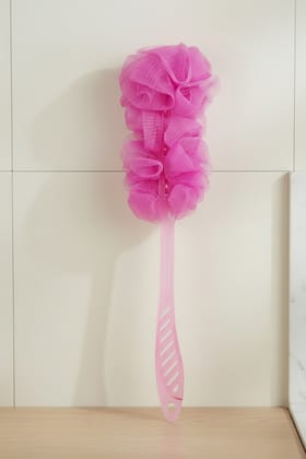 Vivin Long Handle Bath Body Brush Loofa and Shower Sponge (Charm Pink) - Pack Of 1
