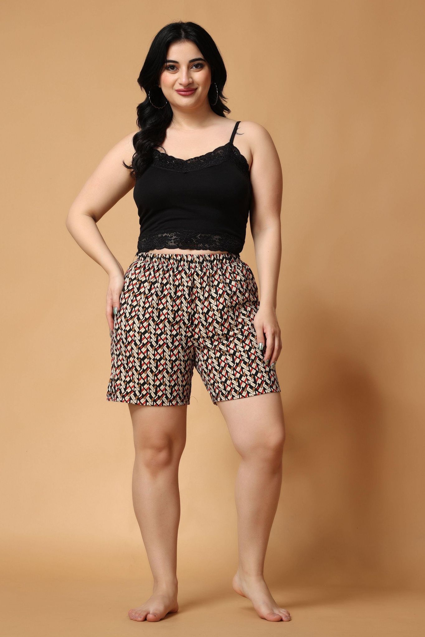 Multi colored Geometric Printed Shorts-L / Multicolored
