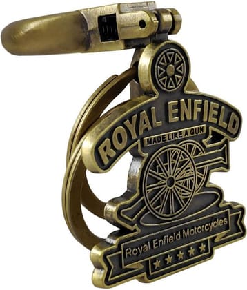 Nitlok Men and Women Royal Enfield Classic Bullet Bike Brass Metal Keychains (Yellow)