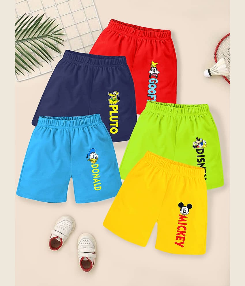 Kuchipoo Pack of 5 Cotton Blend Shorts For Boys ( Multi Color )