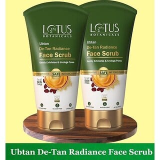 Lotus Botanicals Ubtan De-Tan Radiance Face Scrub ( Pack Of 2 ) ( 100Gm x 2 Pc ) Scrub (200 G)