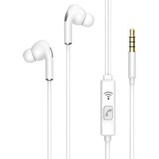 AXL AEP-15B Wired Earphones with MIC, Extra BASS, 3.5 mm Gold Plated Connecting Jack (White).