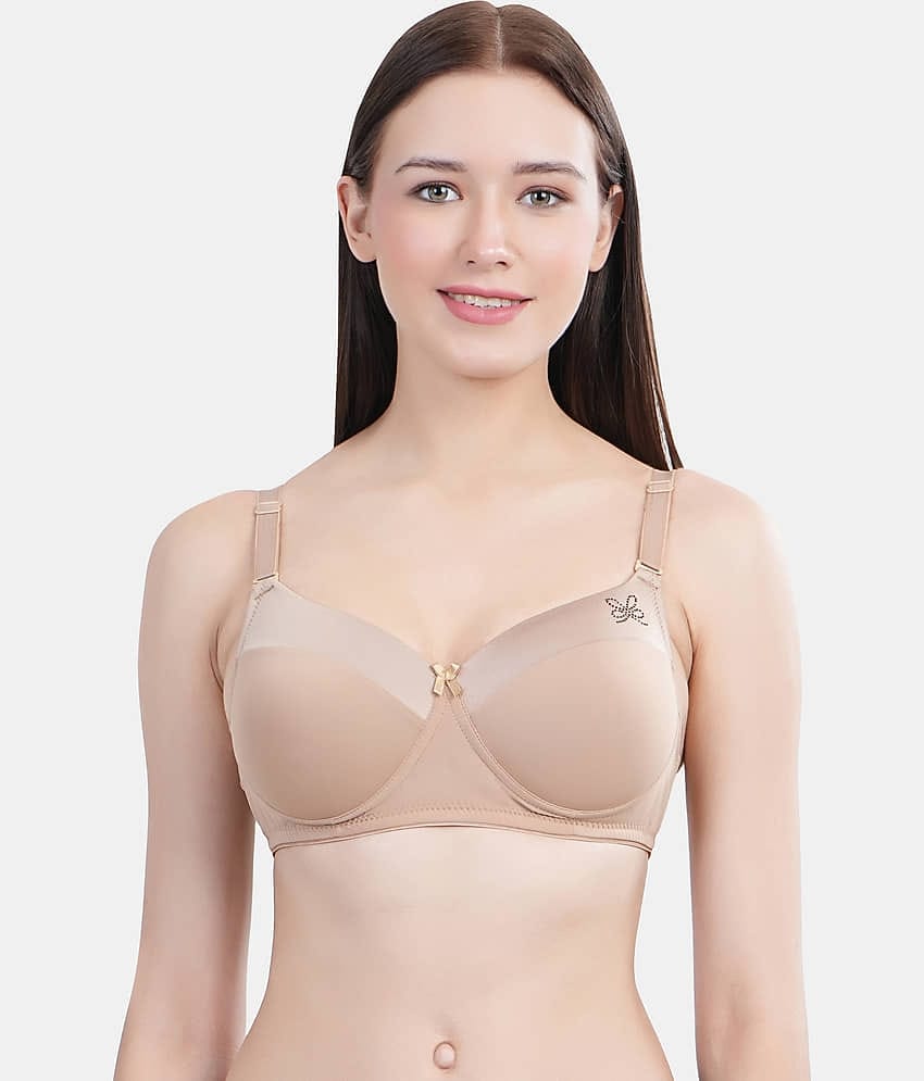 LACYLUXE Nylon Lightly Padded Women's T-Shirt Bra ( Nude )