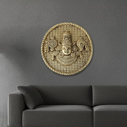Brass Wall Hanging Showpiece Tirupati Balaji, Height : 7.2 Inch (BSMAS1792&nbsp;D)