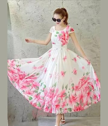 BHAGVATI ENTERPRISE Pink Anarkali Georgette Women's Stitched Ethnic Gown ( Pack of 1 )