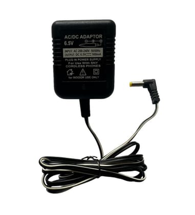 6.5V 500mA DC Power Adapter Power Supply AC Input 200-240 V for Toys- Cordless Phones- FM Radio- Other Electronic - IT Gadgets (Black)