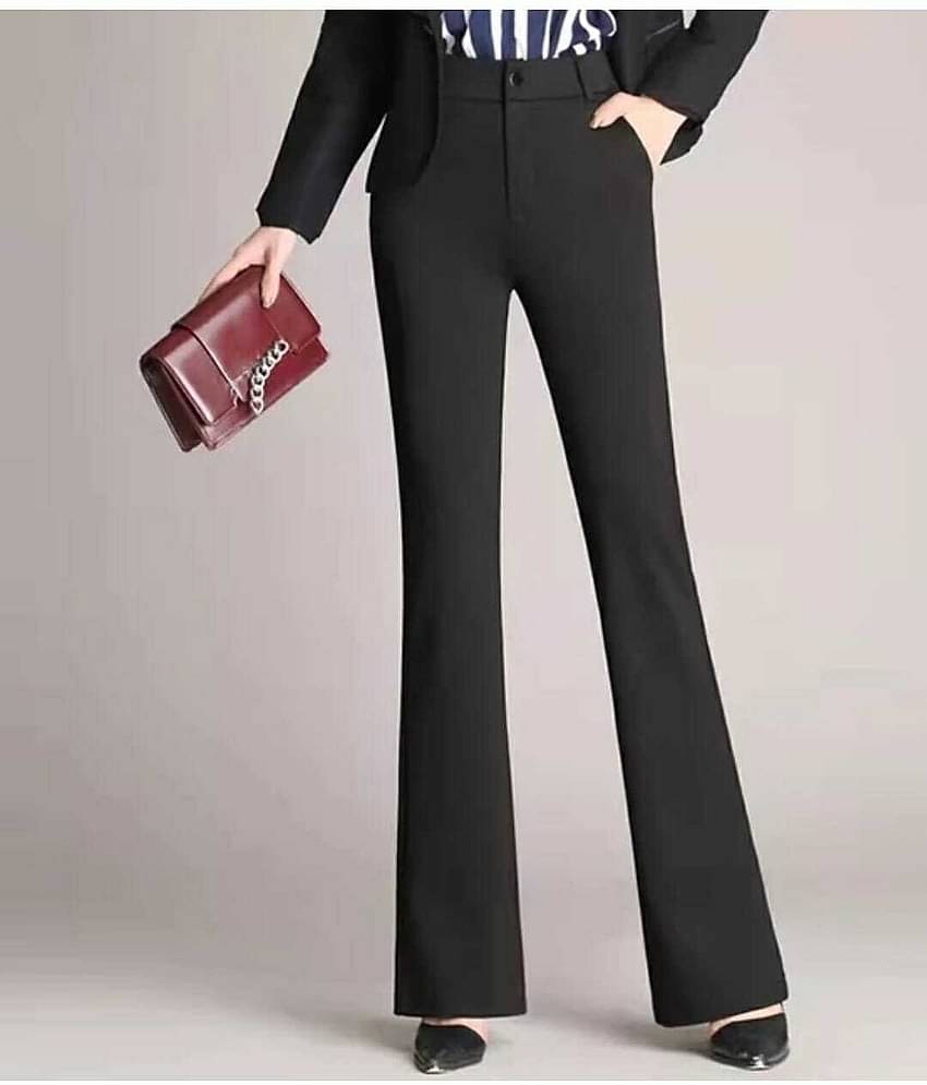 Broadstar Pack of 1 Polyester Bootcut Women's Bootcut Pants ( Black )