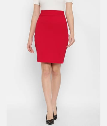 R L F Poly Cotton Pencil Skirt - Pink Single