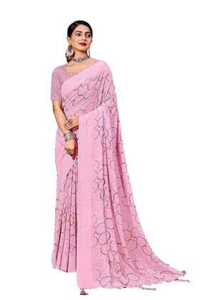Women's Traditional Printed Georgette Saree With Blouse Piece Women's Traditional Printed Georgette Saree With Blouse Piece